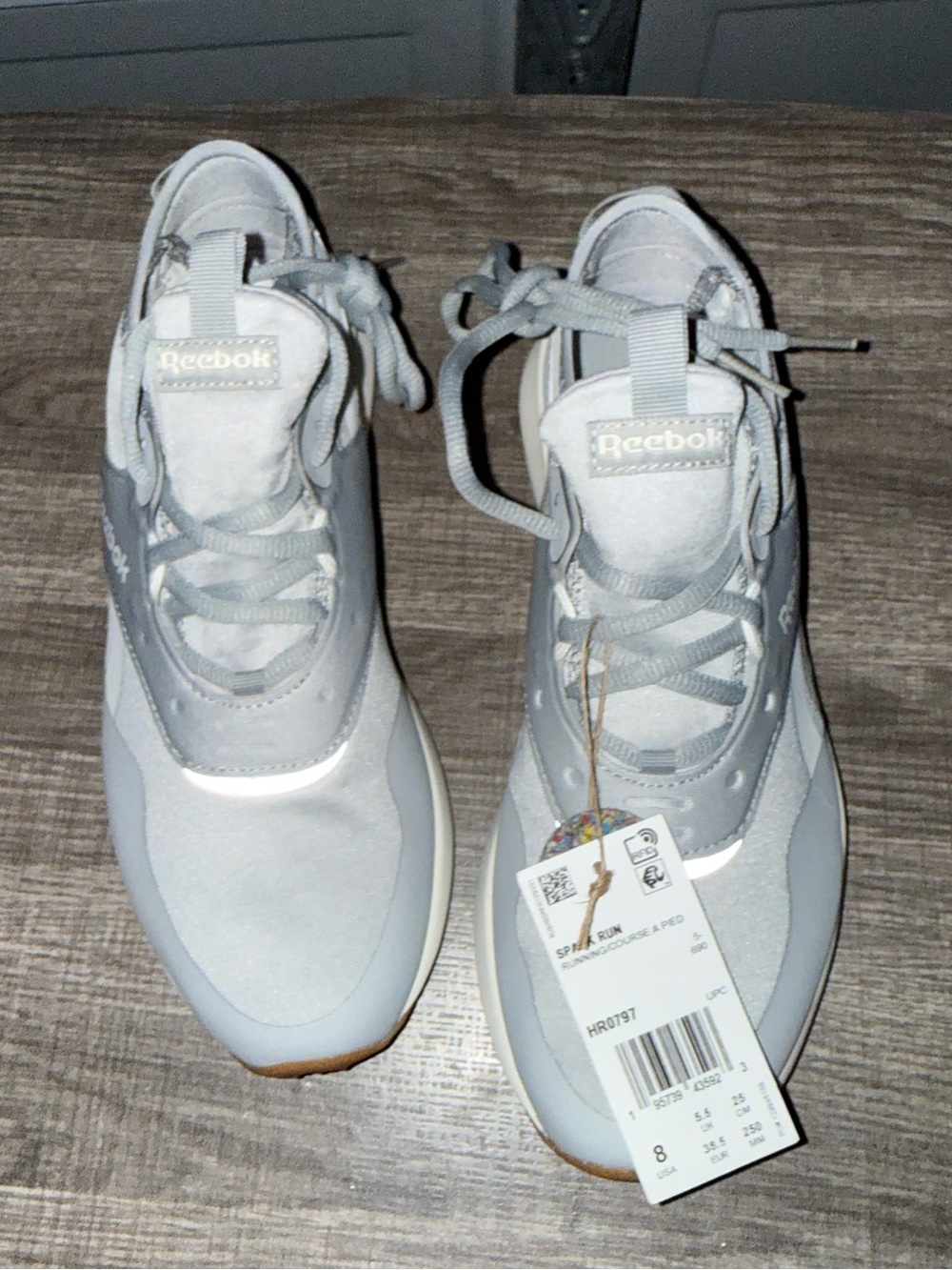BRAND NEW - Reebok Women’s Light Gray and White Lace-Up Sneakers